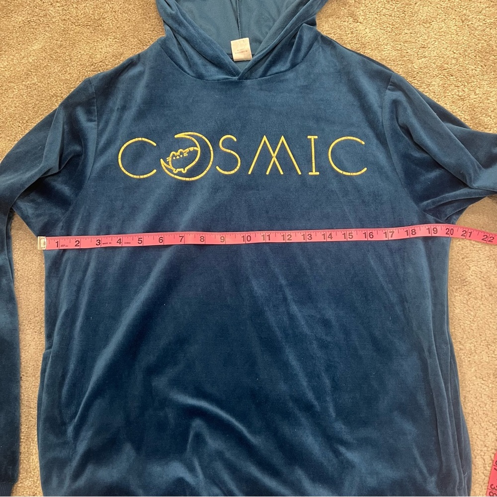 Pusheen Cosmic Hooded Pullover Teal Blue Women’s Sz S - Picture 7 of 8